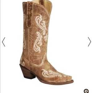 Corral Distressed Fleur-De-Lis Embroidered Boots